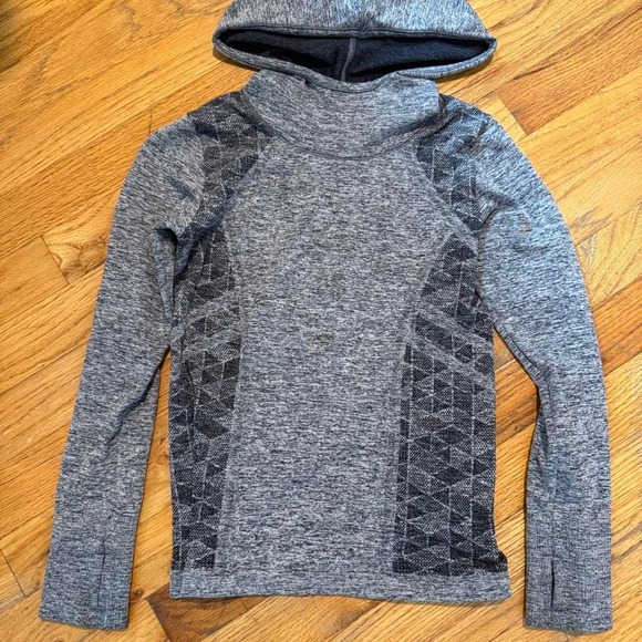 Athleta Tops - Athleta Girl Grey Space Dye Record Breaker Hoodie Long Sleeve Small 7 469188